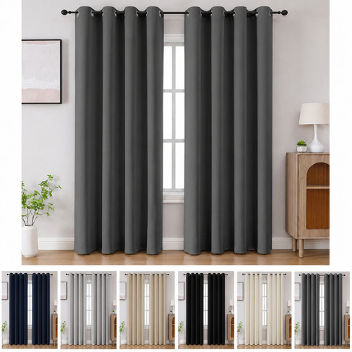 2pcs blackout curtains eyelet - blackout,