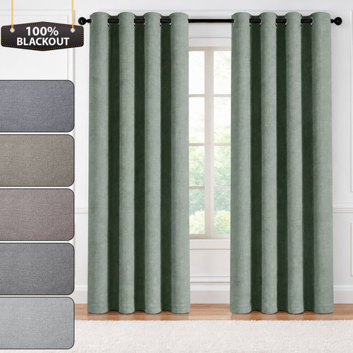 Linen blackout curtains eyelet - linen,
