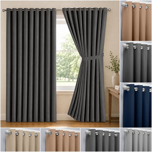 Pair blackout eyelet curtains - blackout,