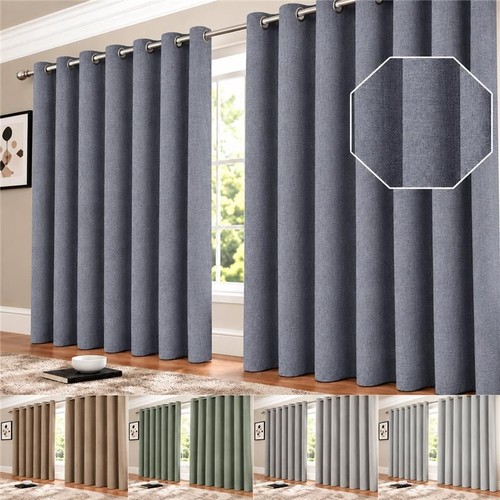 Linen curtains blackout eyelet - curtains,