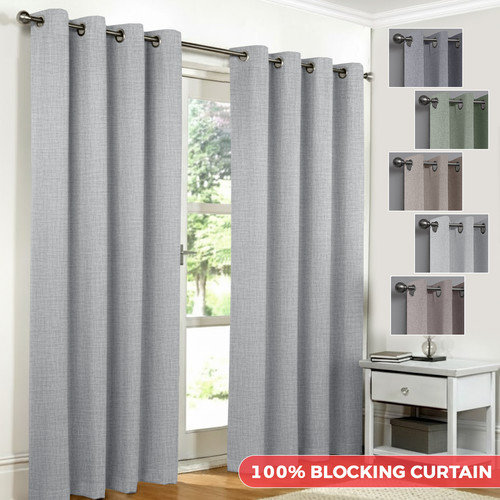 Linen thick blackout curtains - linen,
