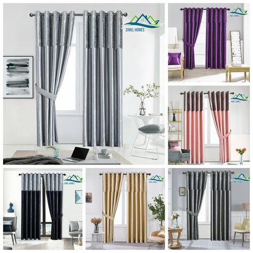Crushed velvet band curtains - crushed,