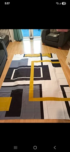 Geometric eyelet curtains - geometric,
