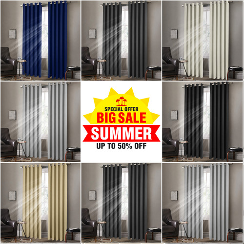 2pcs blackout curtains eyelet - blackout,