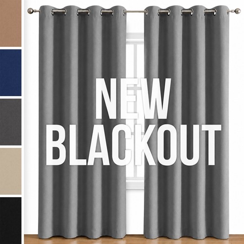 Blackout eyelet curtains pair - eyelet,