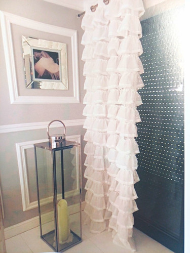 White ruffled eyelet - eyelet, curtain