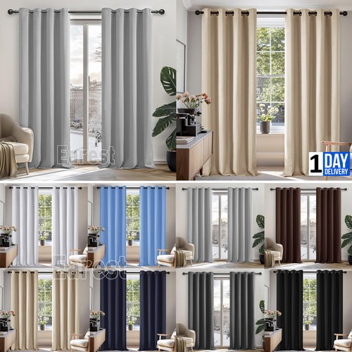 Pair blackout curtains - blackout, eyelet