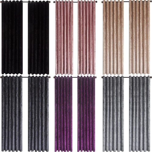 Crushed velvet curtains - velvet,