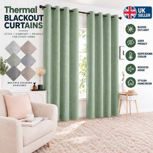 Linen curtains blackout eyelet - blackout,