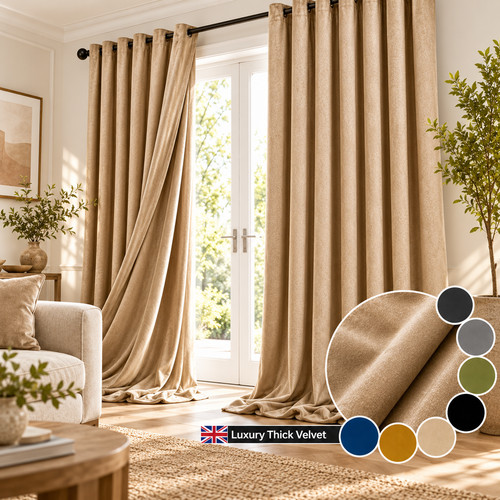 Thick heavy velvet curtains - velvet,