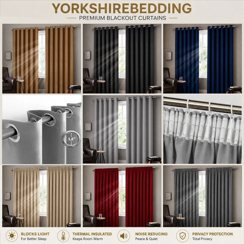 2pcs blackout curtains - blackout, eyelet