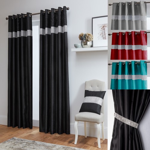 Diamante curtains pair - curtains, of