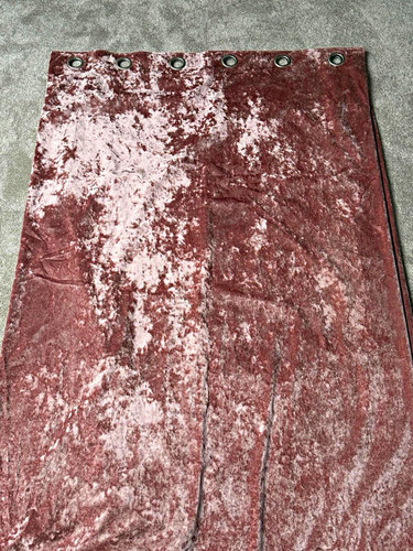 Pink velvet eyelet curtain - velvet,
