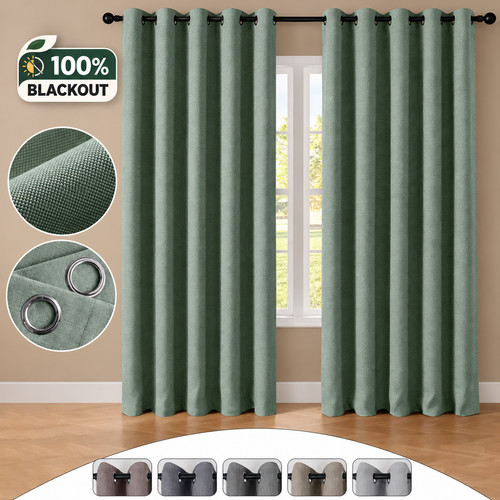 Blackout curtains linen eyelet - curtains,