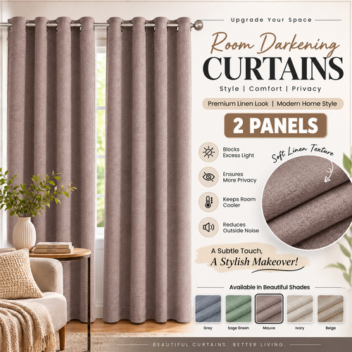 Linen curtains eyelet - curtains,